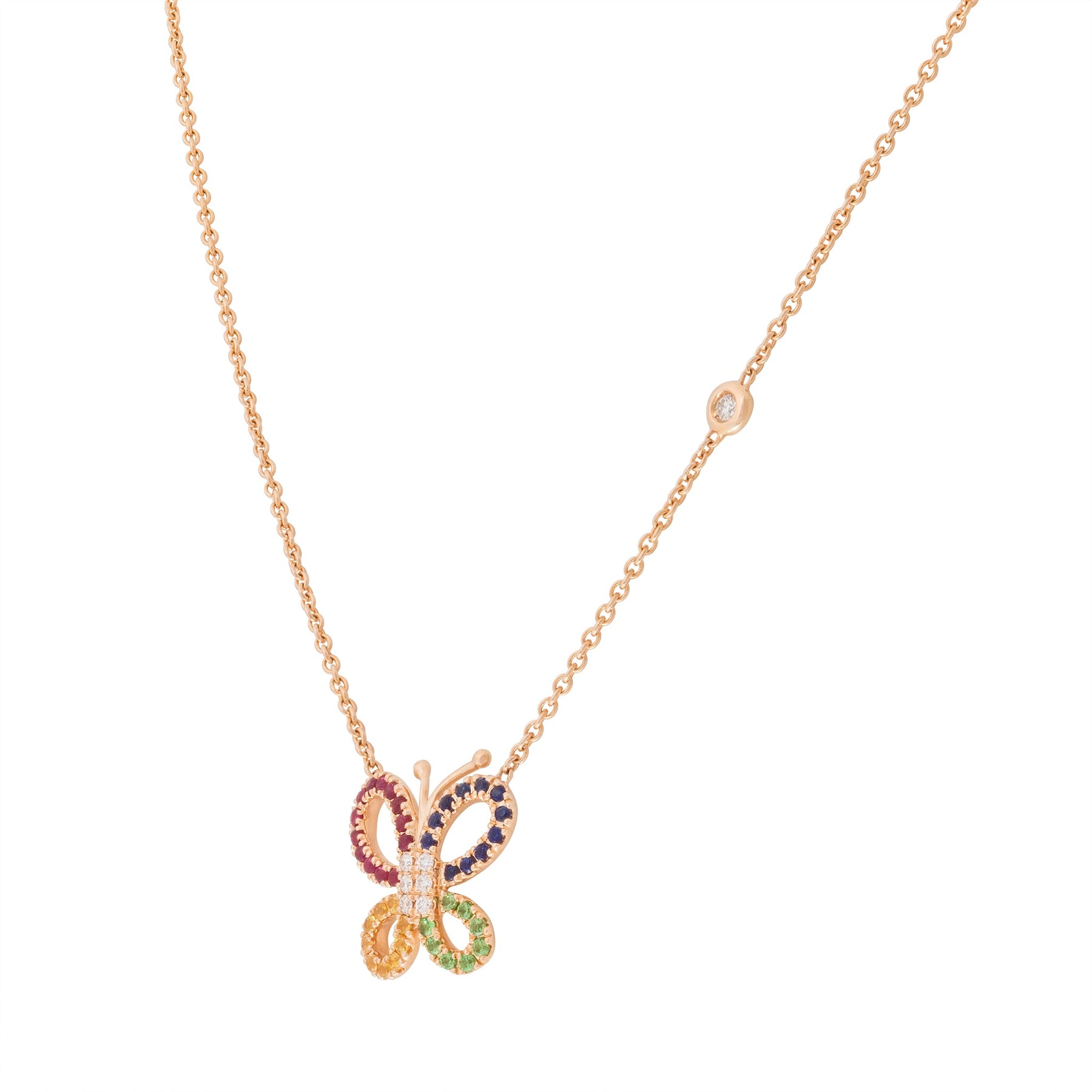 Butterfly Pendant In Unusual Four Colors Presentation