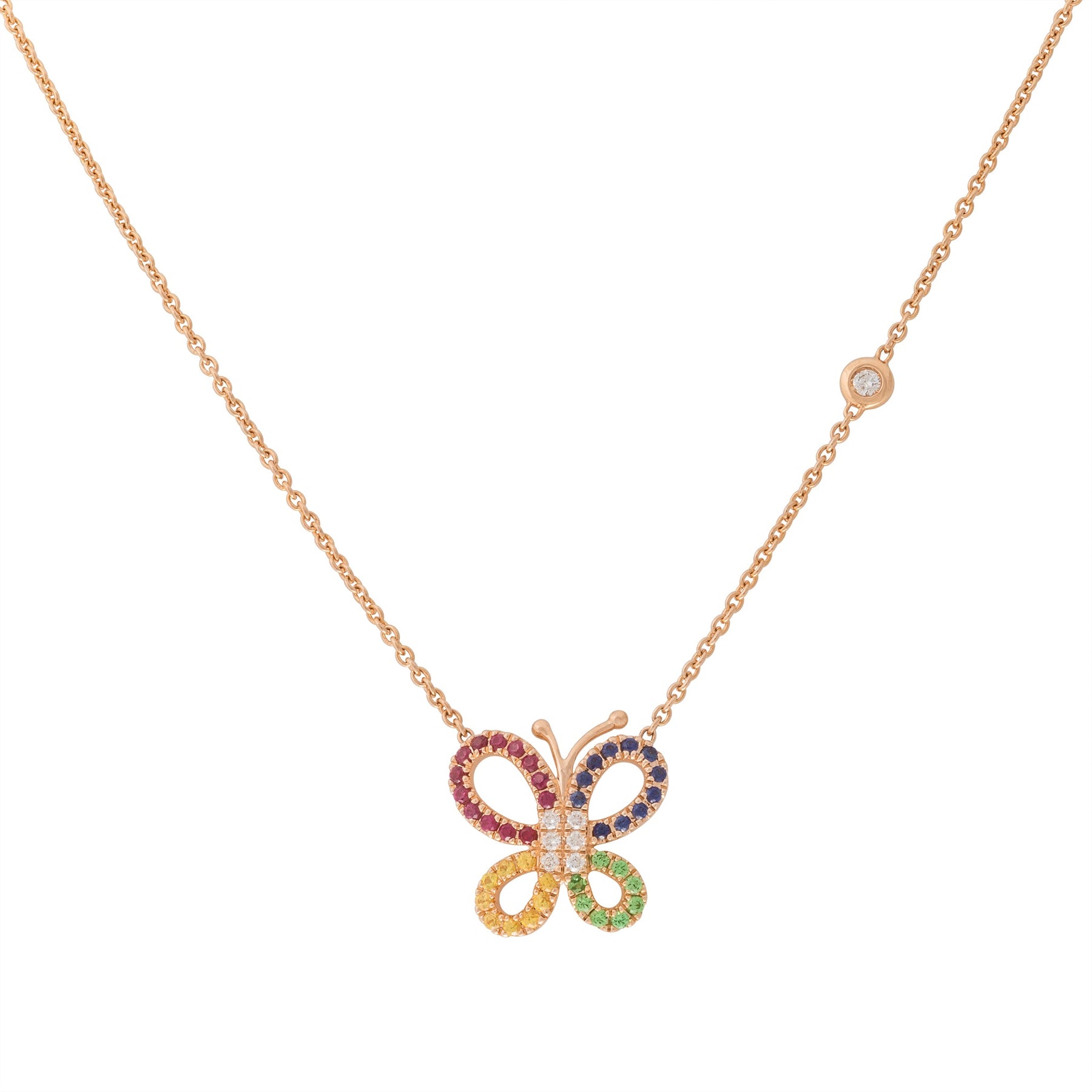 Butterfly Pendant In Unusual Four Colors Presentation