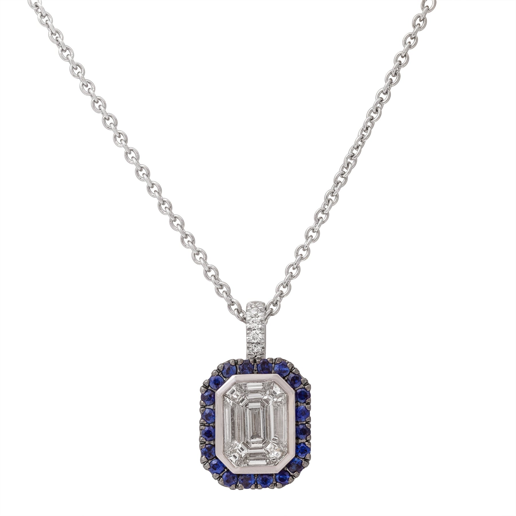 Color Framed "Illusion" Diamond Necklace