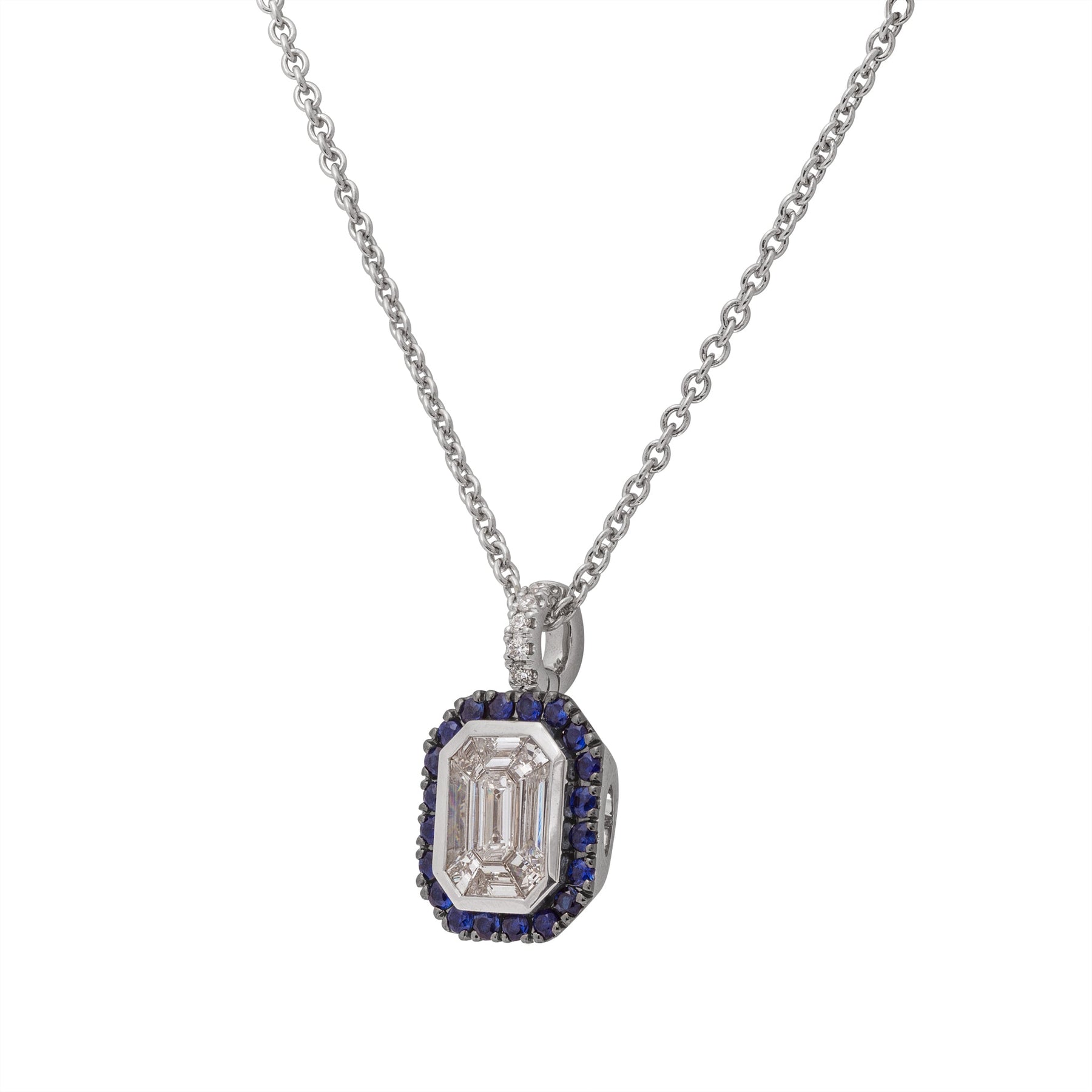 Color Framed "Illusion" Diamond Necklace
