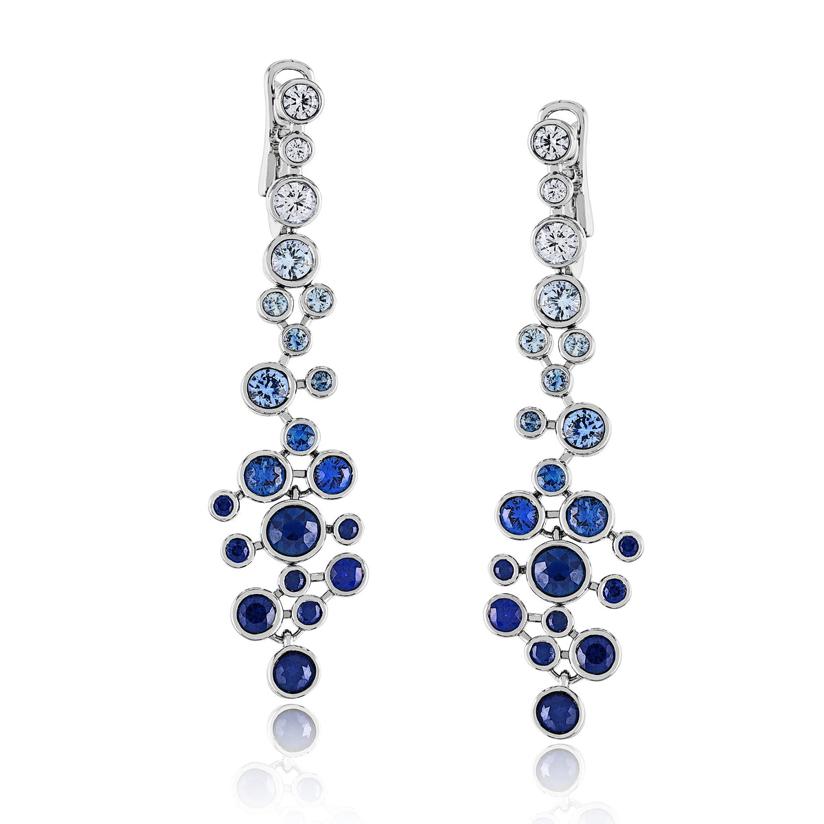 Ombre' Diamonds and Blue Sapphires waterfall.