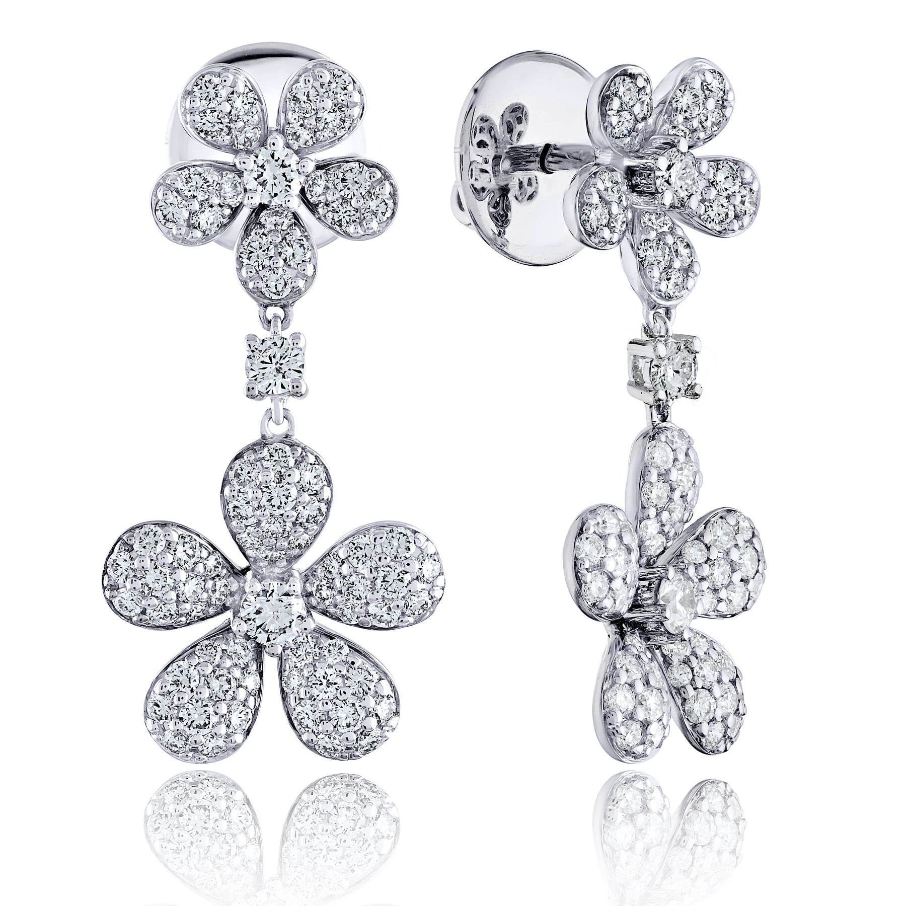 Moving Flowers Diamond Earrings