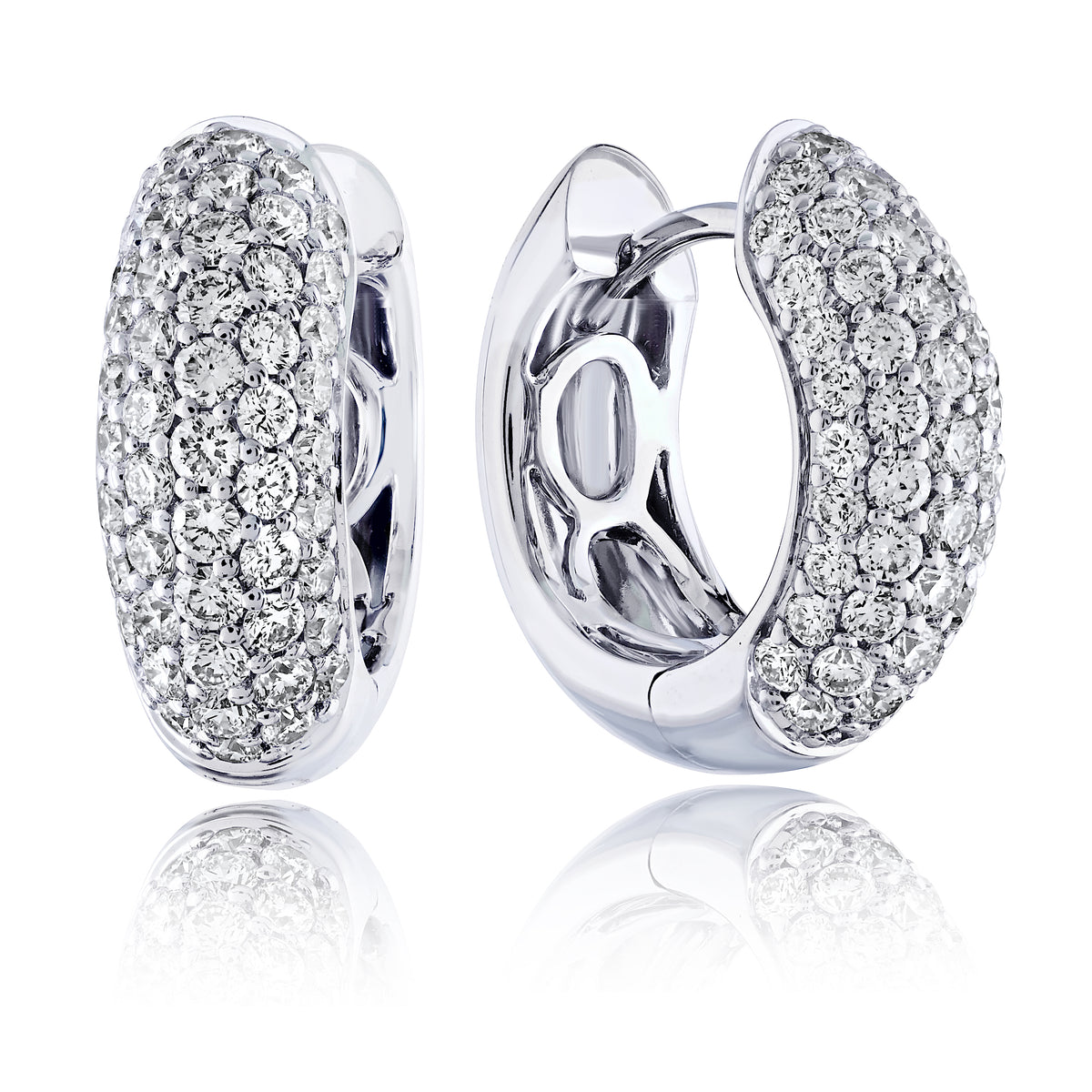 Simple Rich Look Diamond Hoops