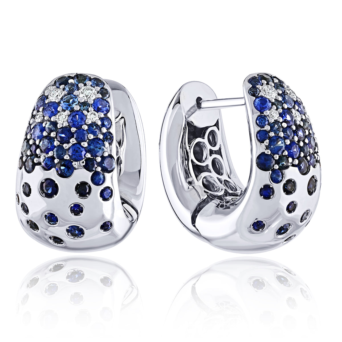 Elegant Diamond and Color Huggies
