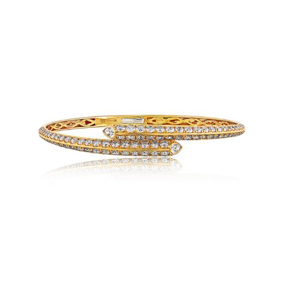 Diamonds 3.94 Love arrows Yellow Gold Cuff
