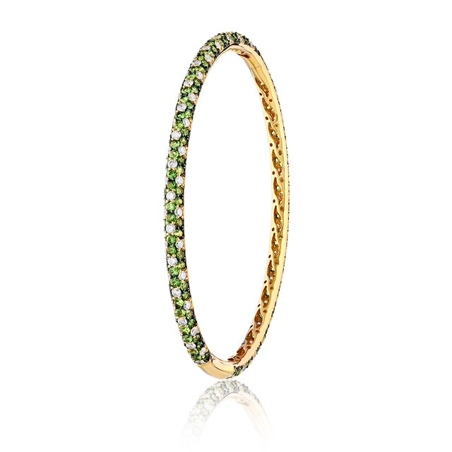 Elegant colorful cuff, stackable,with stones all the way around