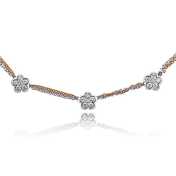 Diamond Flowers Necklace
