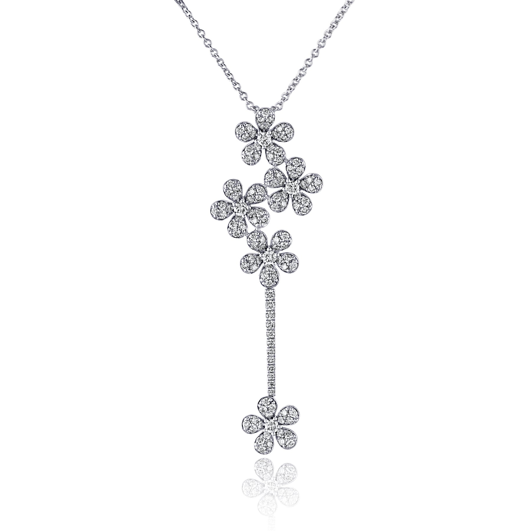 Moving Diamond Flowers Pendant
