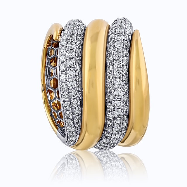 Classic Interlocking Yellow White Gold Ring