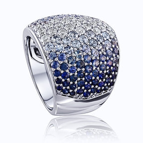 Ombre' New Spectacular White Gold Ring