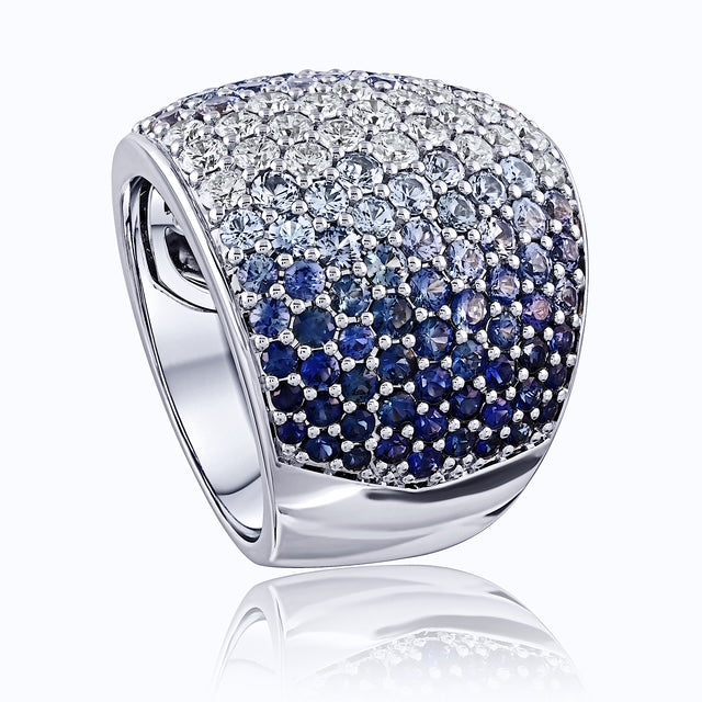 Ombre' New Spectacular White Gold Ring