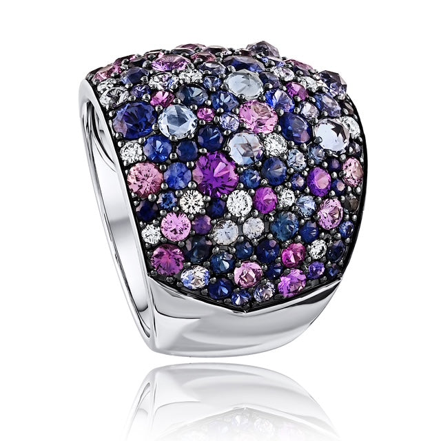 Spectacular Mixed Color White Gold Ring