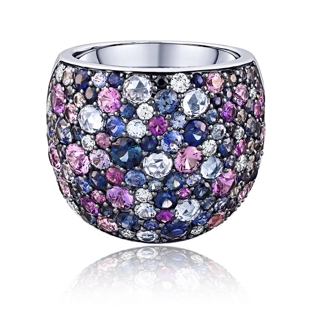 Spectacular Mixed Color White Gold Ring