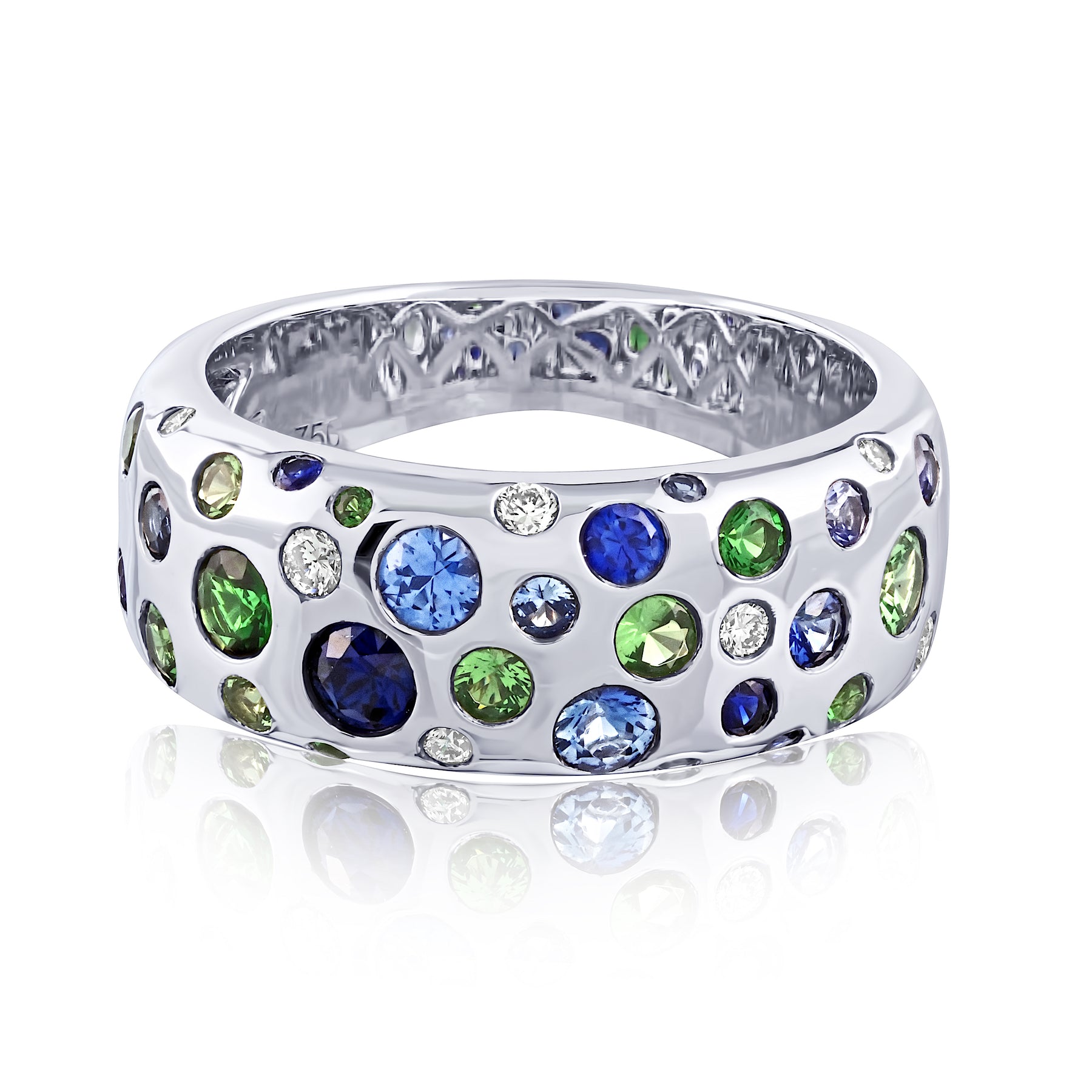 Unisex Color White Gold Ring