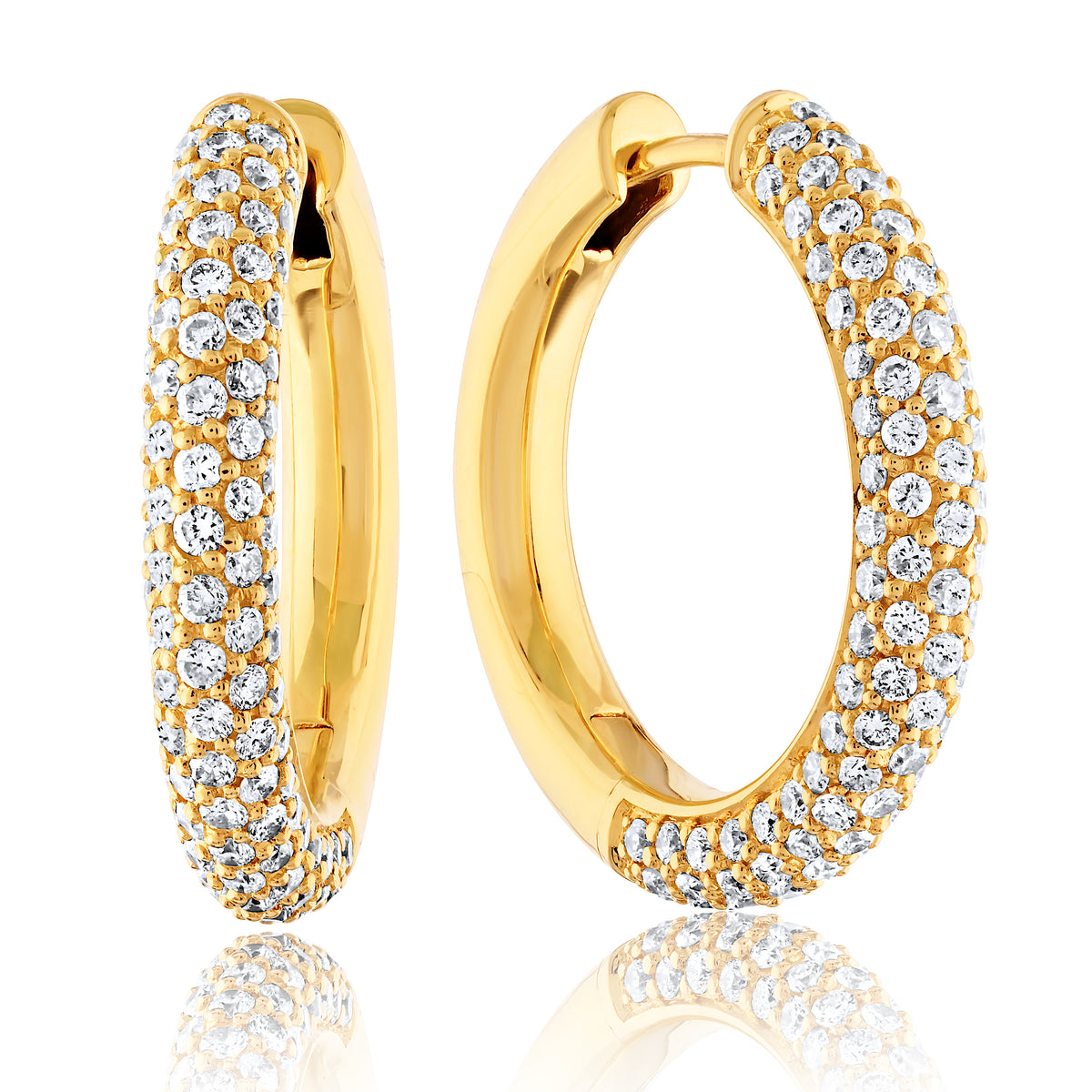 Classic Diamond Medium Hoops