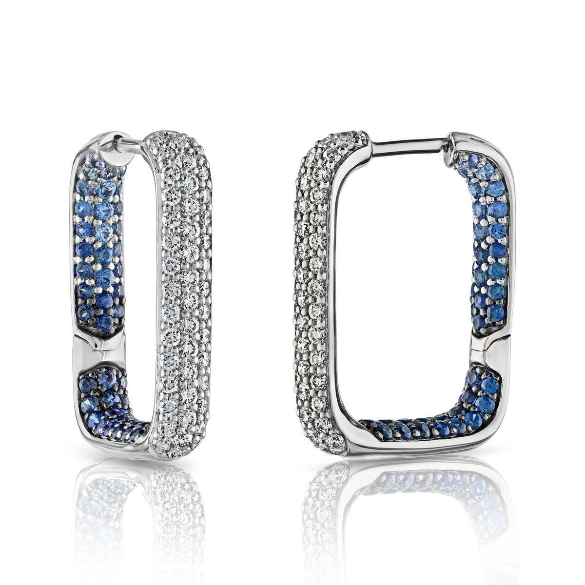 White Gold Rectangular Hoop
