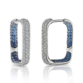 White Gold Rectangular Hoop
