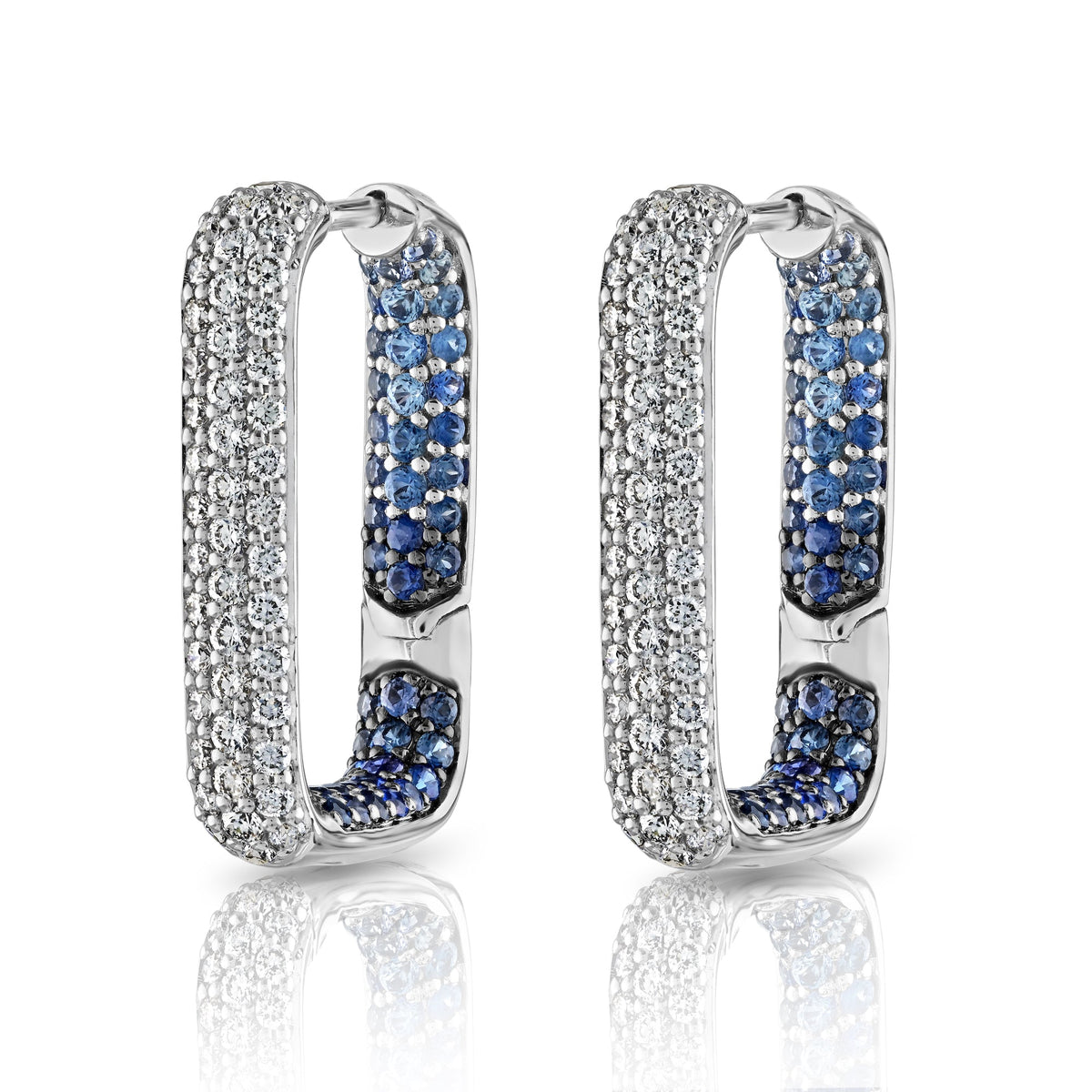 White Gold Rectangular Hoop