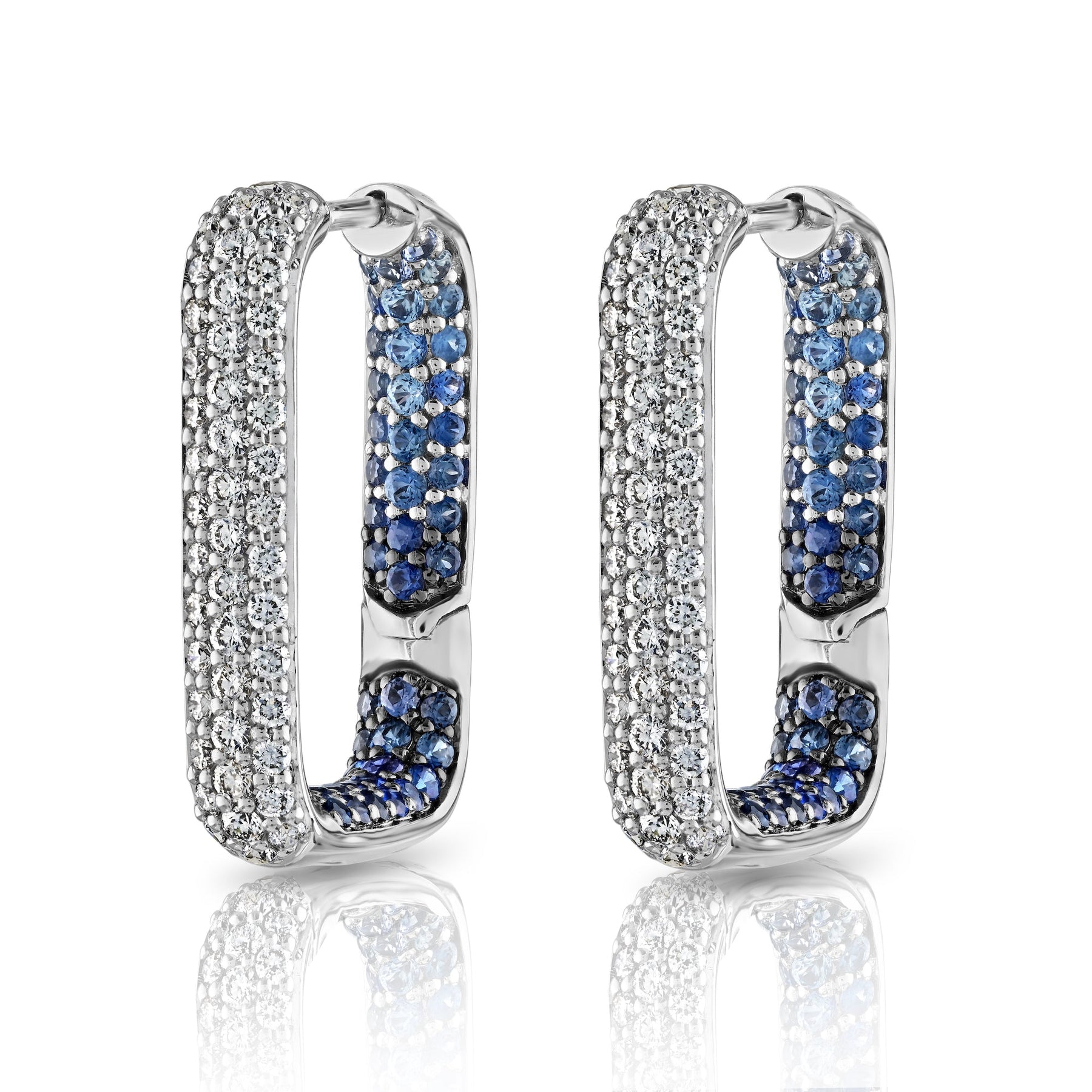White Gold Rectangular Hoop