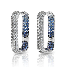 White Gold Rectangular Hoop