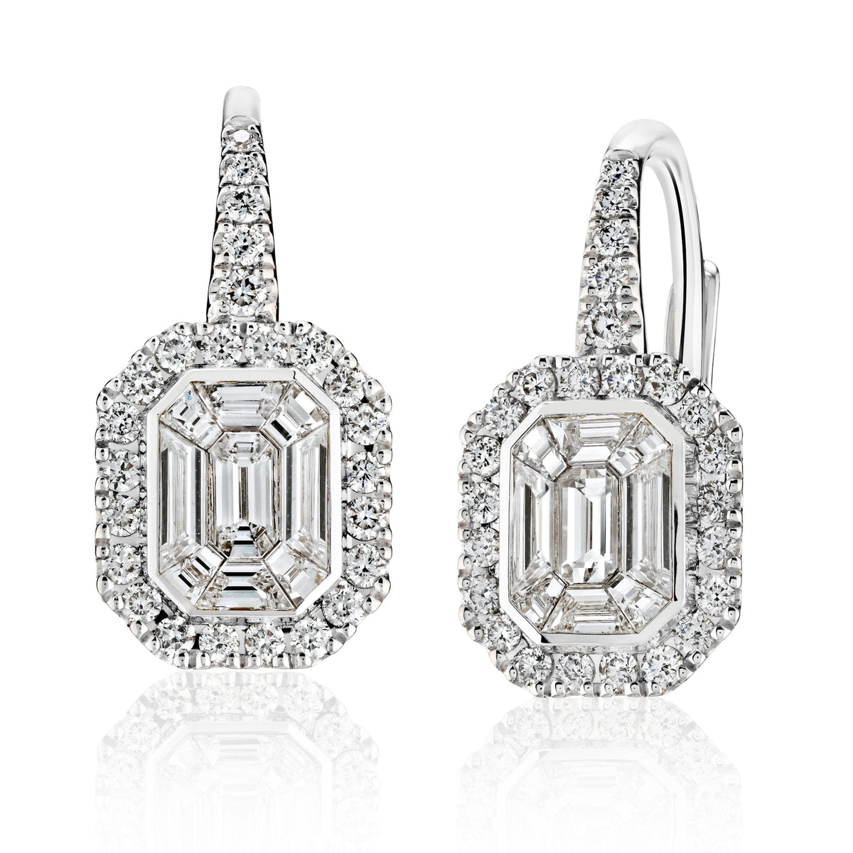 Diamond Framed Small "Illusion" Earrings