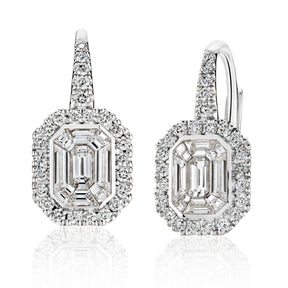 Diamond Framed Small "Illusion" Earrings