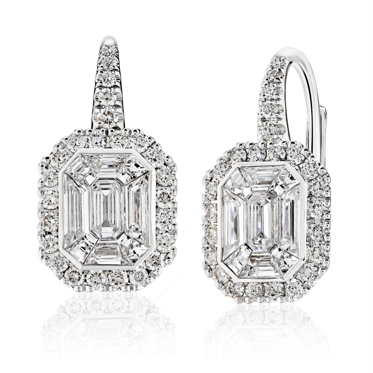 Diamond Framed Large "Illusion" Earrings