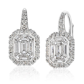 Diamond Framed Large "Illusion" Earrings