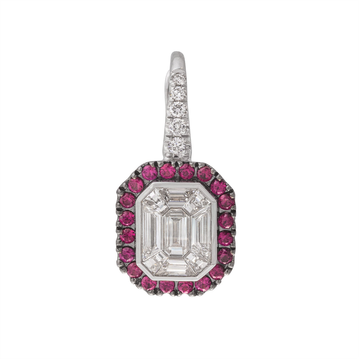 Color Framed "Illusion" Diamond Earrings