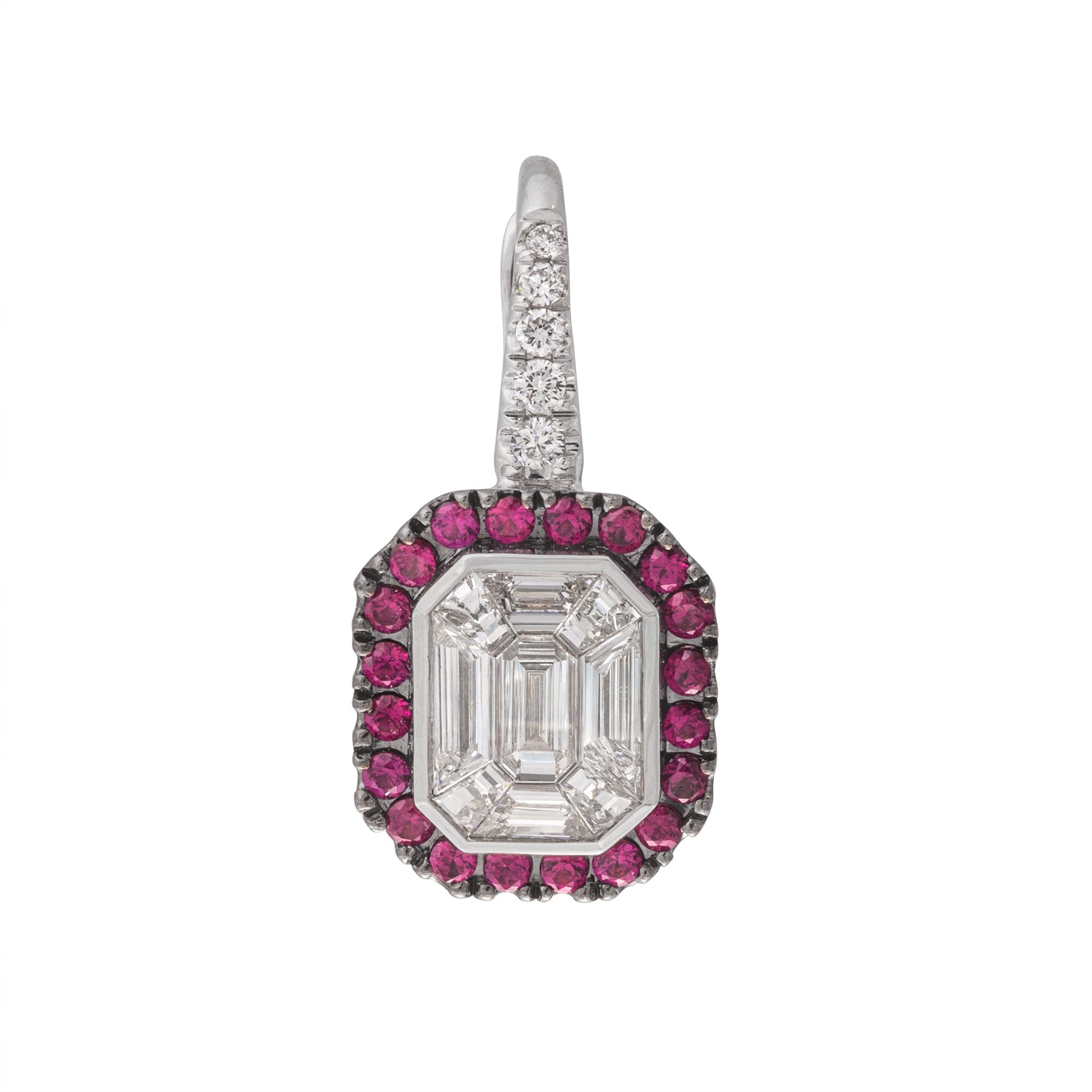 Color Framed "Illusion" Diamond Earrings