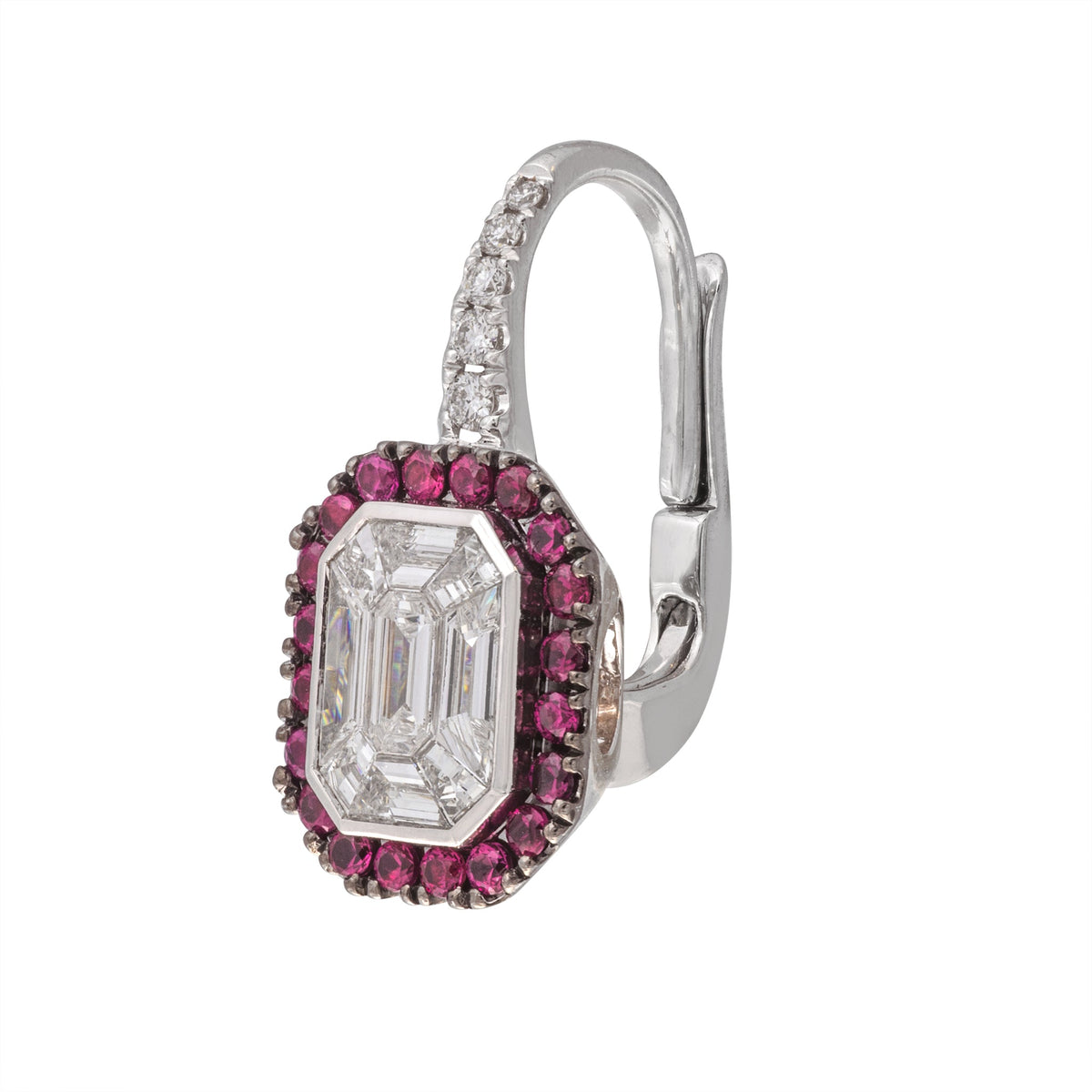 Color Framed "Illusion" Diamond Earrings