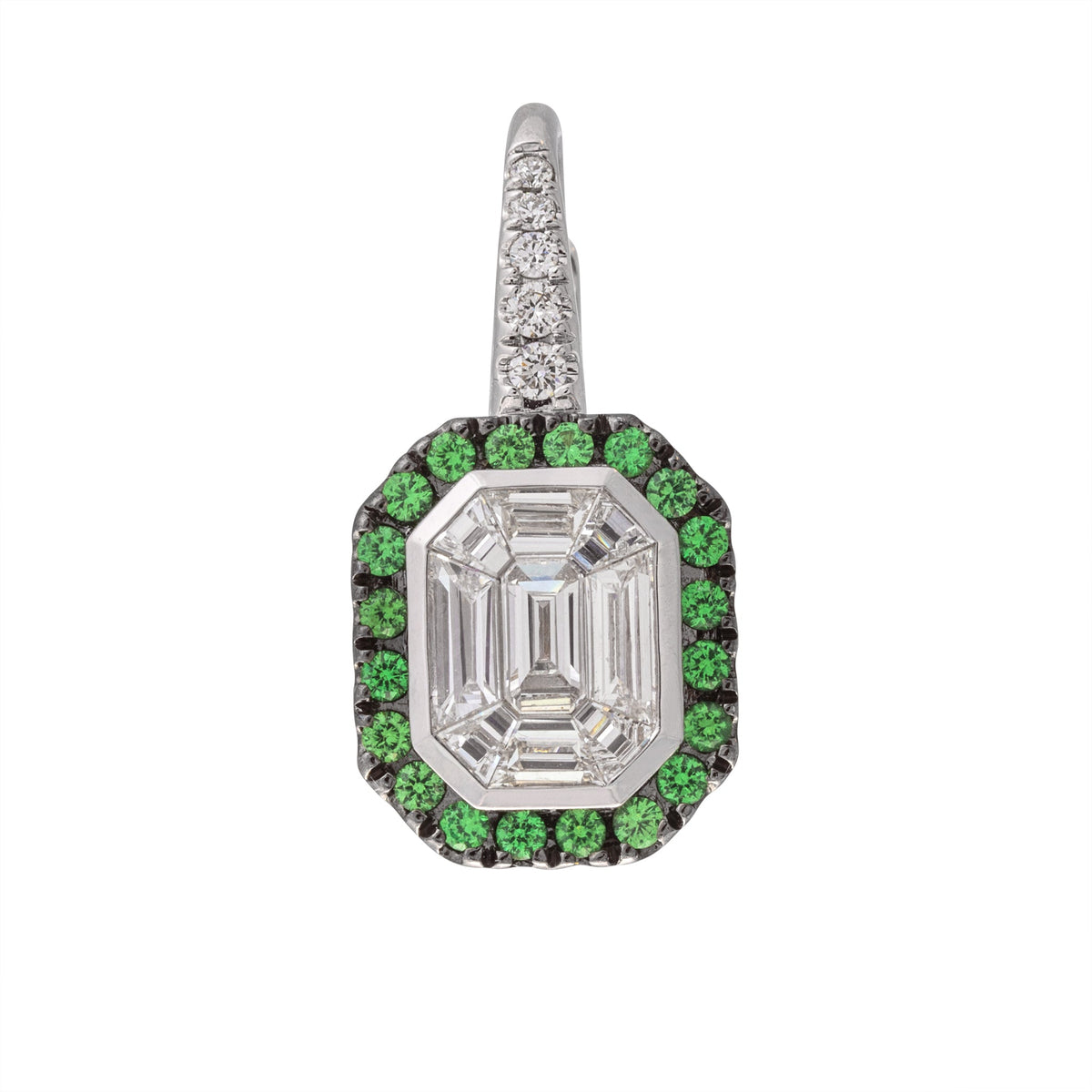 Color Framed "Illusion" Diamond Earrings