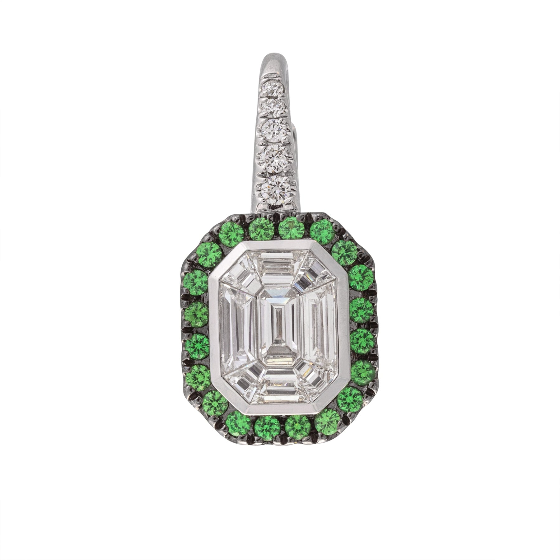 Color Framed "Illusion" Diamond Earrings