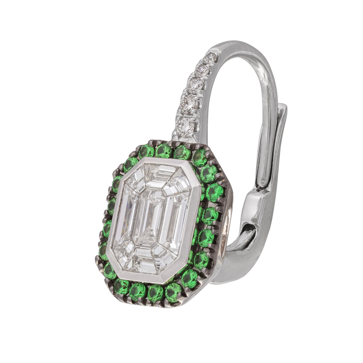 Color Framed "Illusion" Diamond Earrings