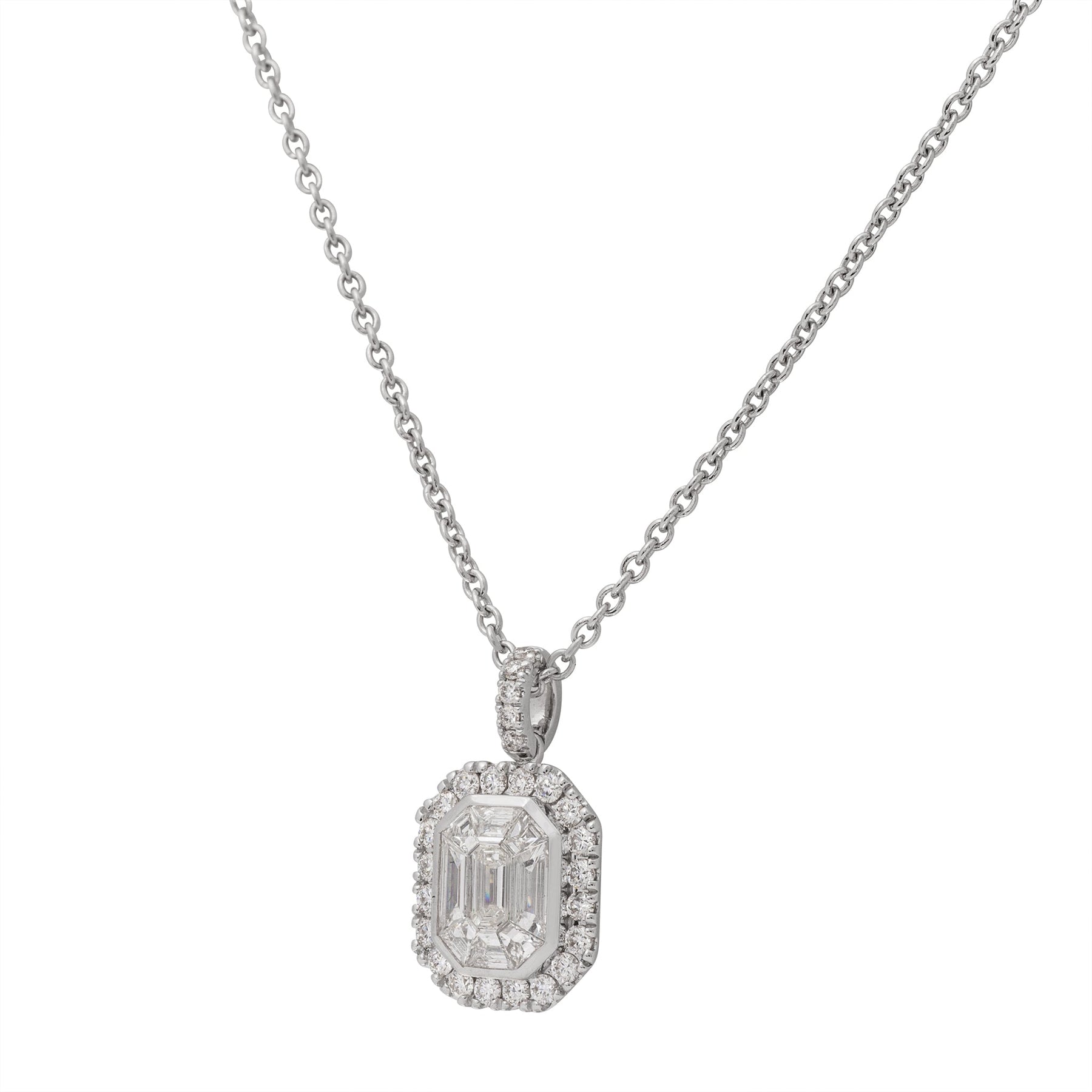 Diamond Framed "Illusion" Diamond Necklace