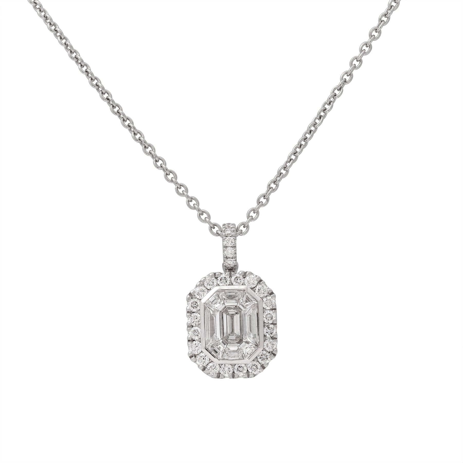 Diamond Framed "Illusion" Diamond Necklace