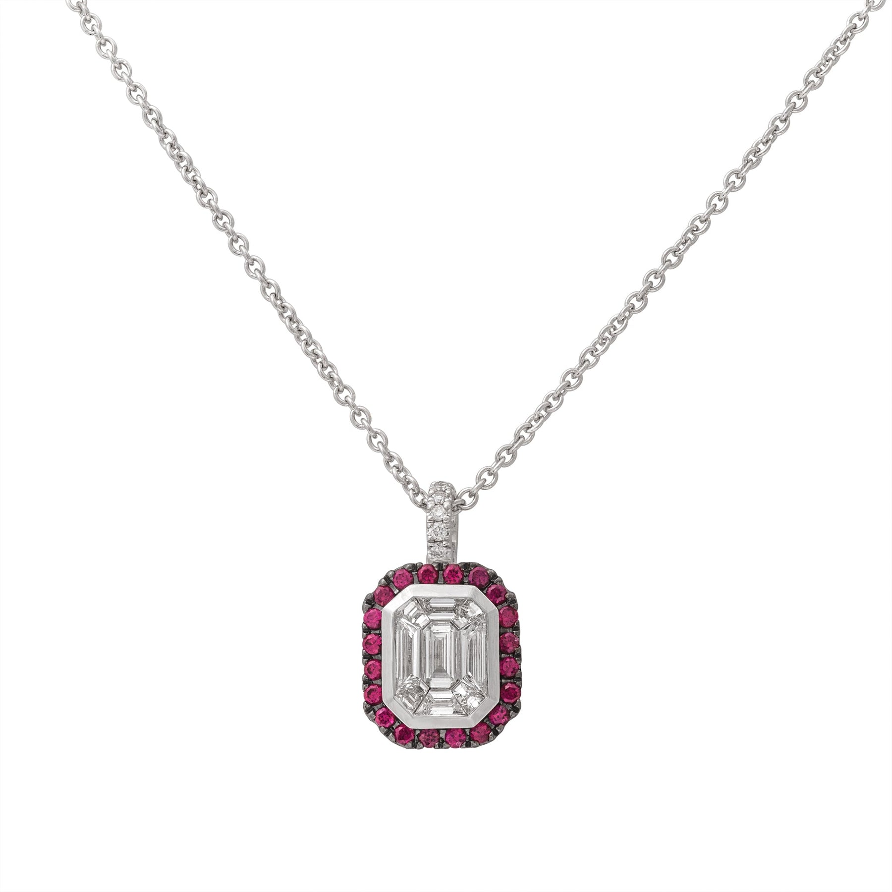 Color Framed "Illusion" Diamond Necklace
