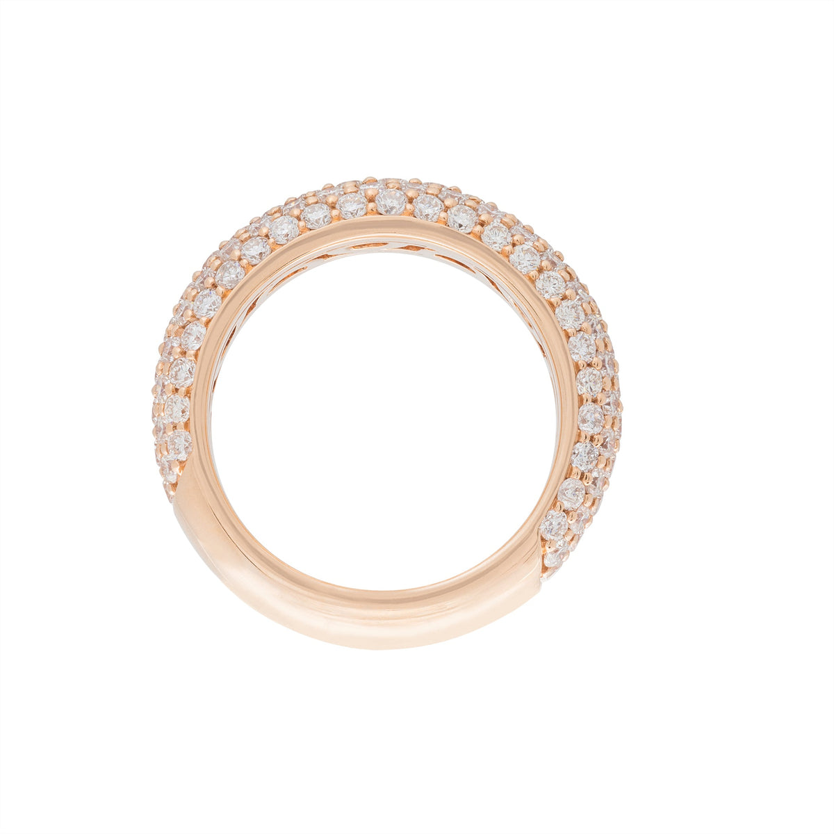Elegant Medium Full Pavè Domed Diamond Band