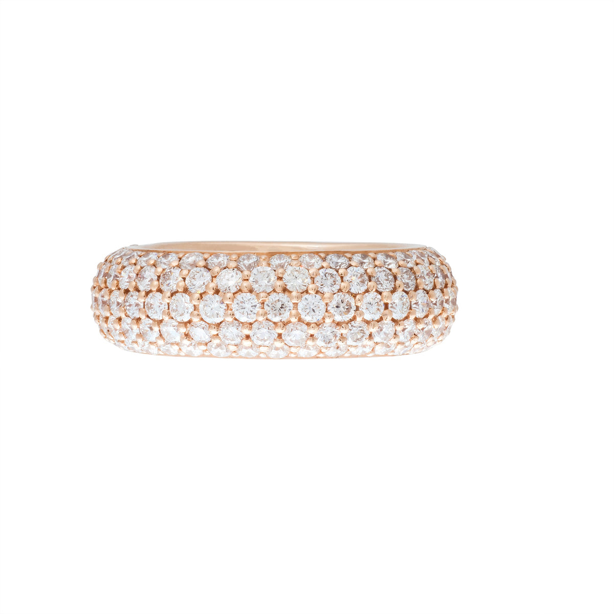 Elegant Medium Full Pavè Domed Diamond Band
