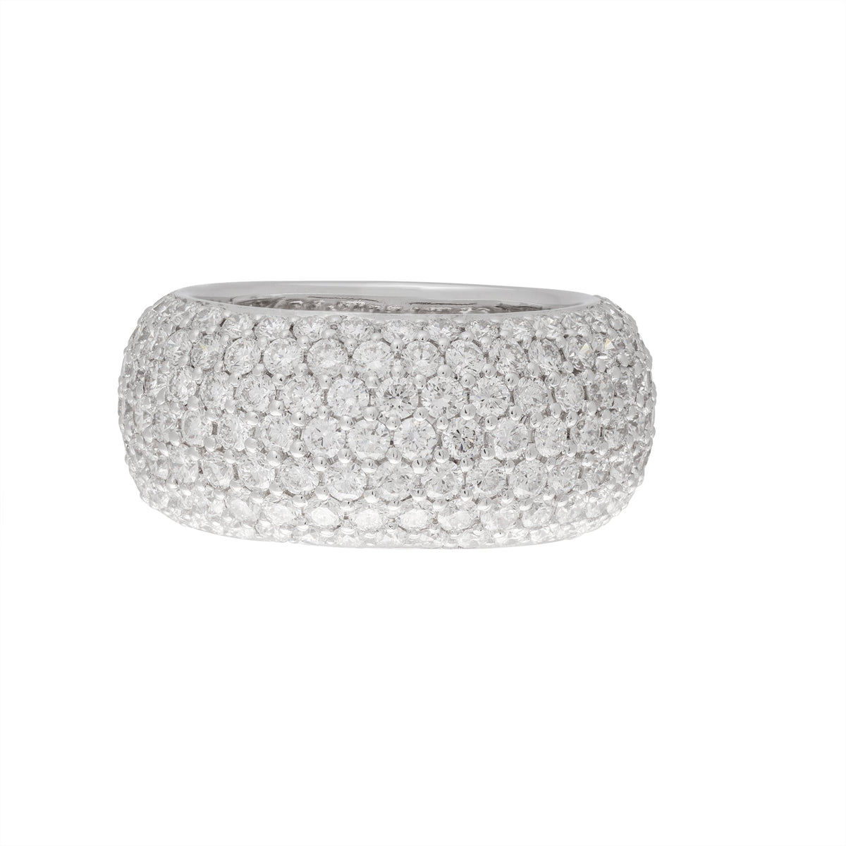 Elegant Large Full Pavè Domed Diamond Band