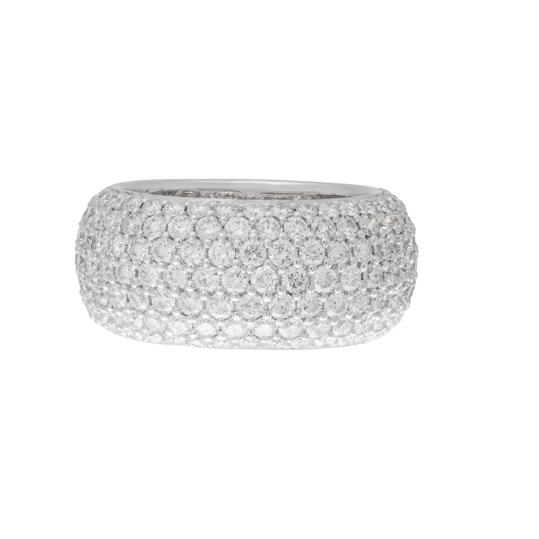 Elegant Large Full Pavè Domed Diamond Band
