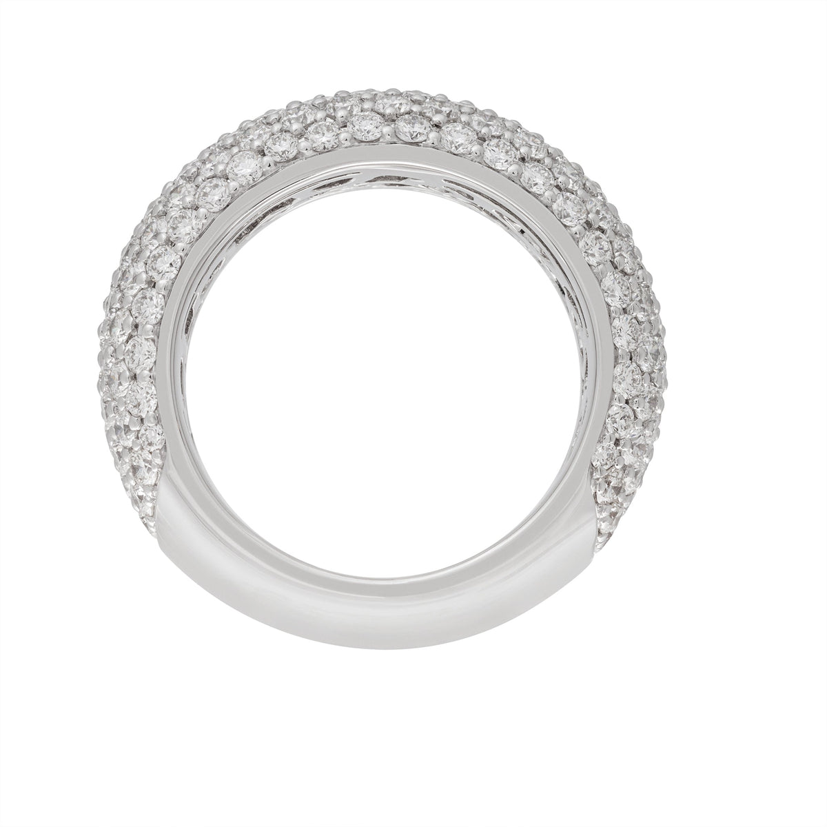 Elegant Large Full Pavè Domed Diamond Band