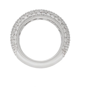 Elegant Large Full Pavè Domed Diamond Band