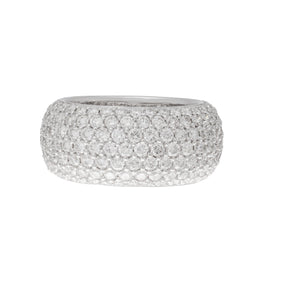 Elegant Large Full Pavè Domed Diamond Band