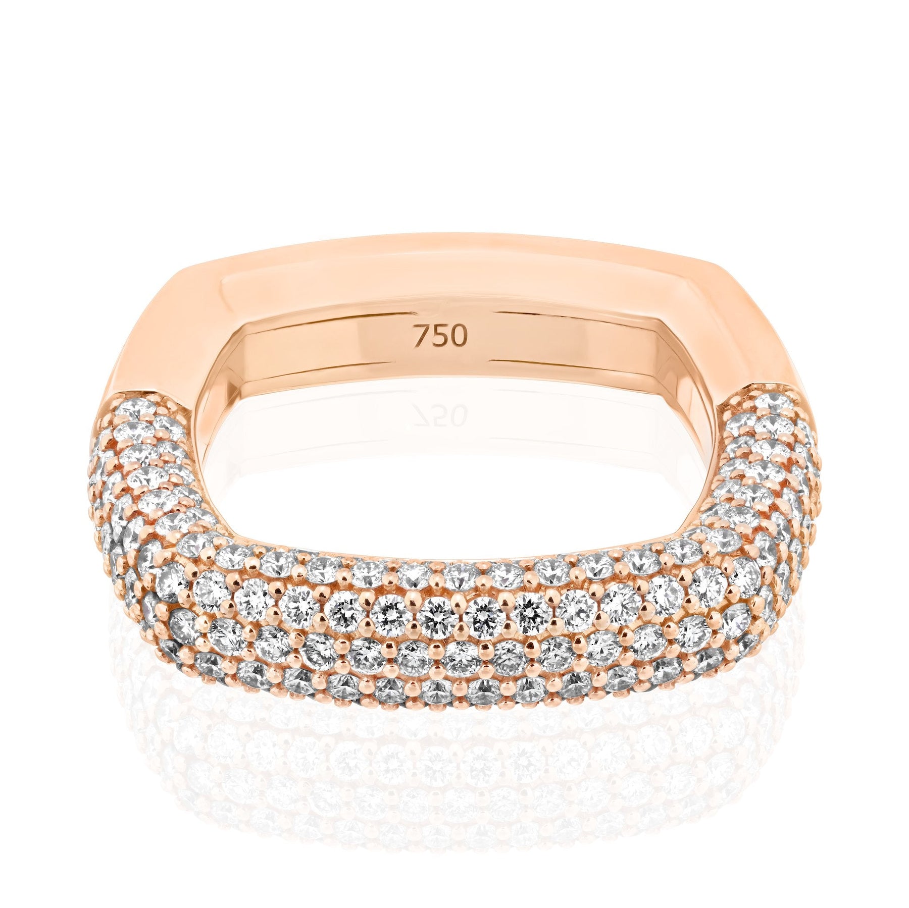 "Be Square" Elegant And Unusual Pavè Ring-Half The Way