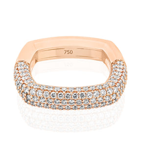 "Be Square" Elegant And Unusual Pavè Ring-Half The Way