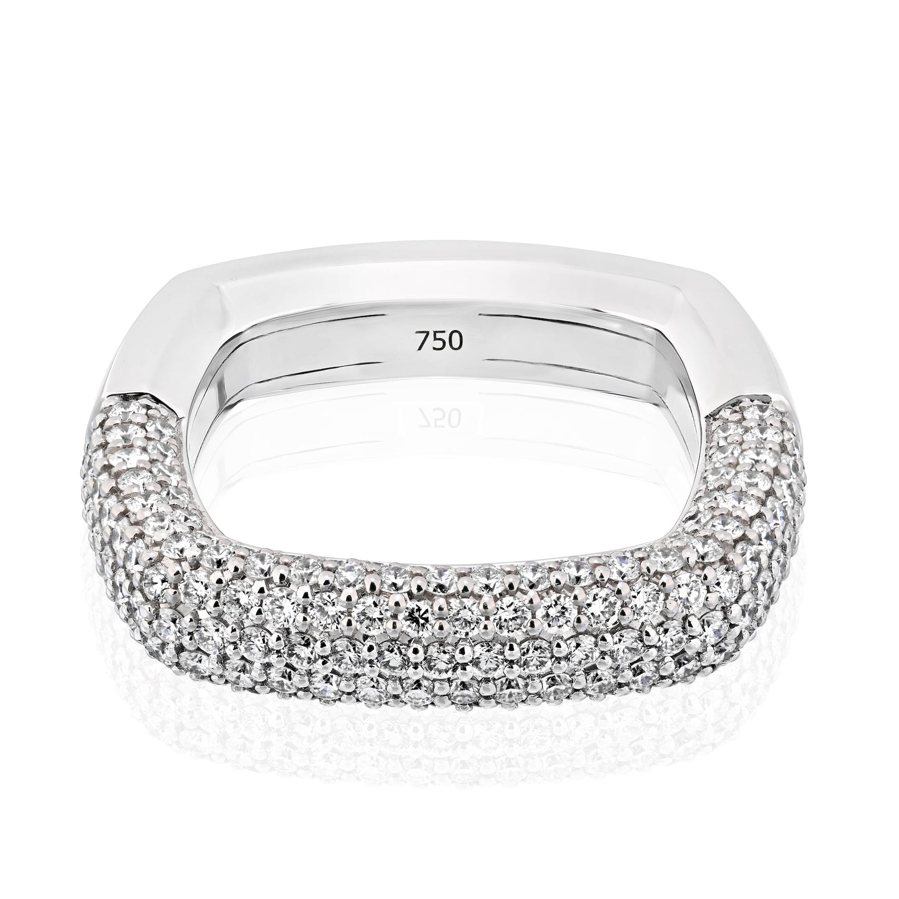 "Be Square" Elegant And Unusual Pavè Ring-Half The Way