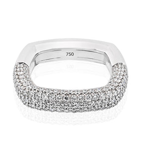"Be Square" Elegant And Unusual Pavè Ring-Half The Way