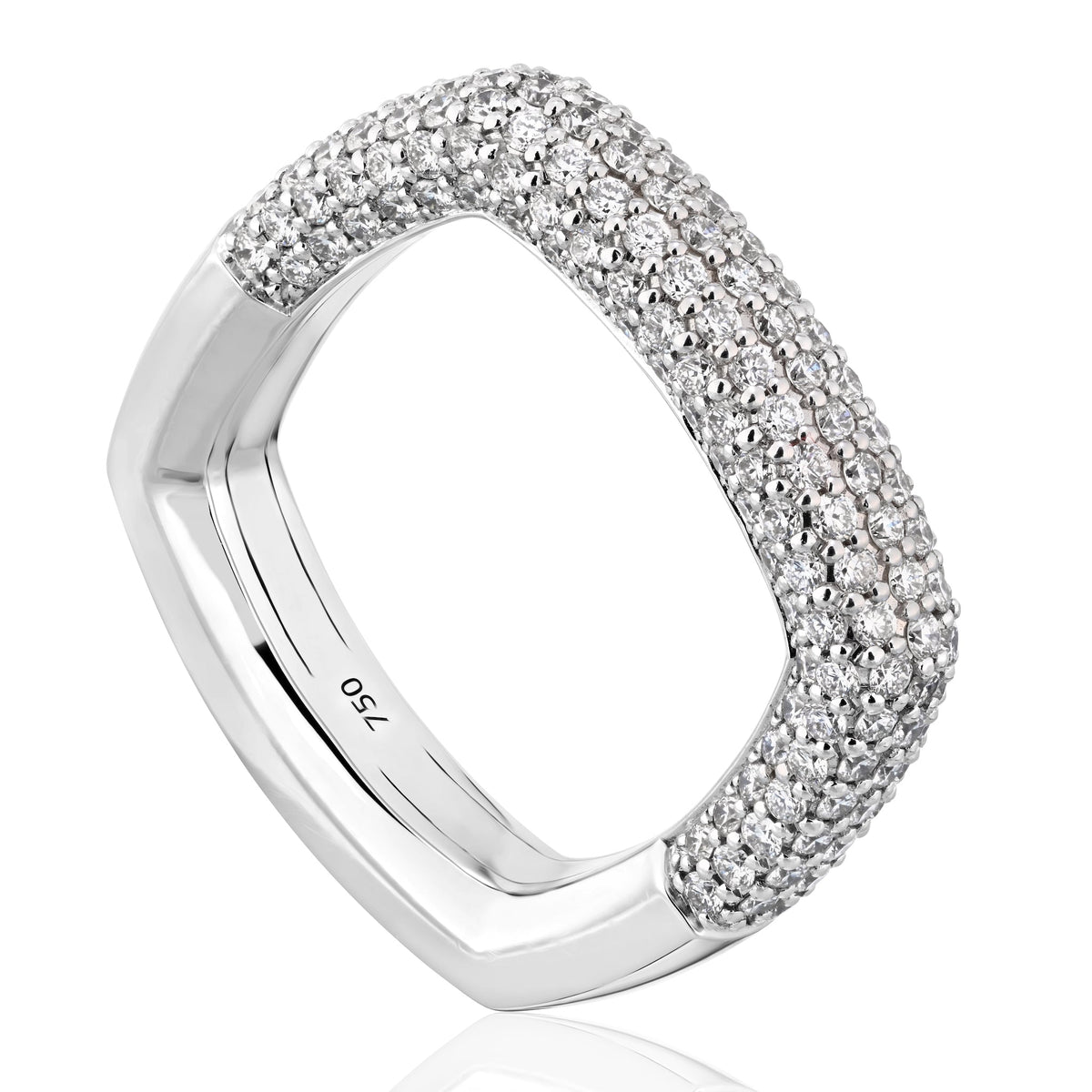 "Be Square" Elegant And Unusual Pavè Ring-Half The Way