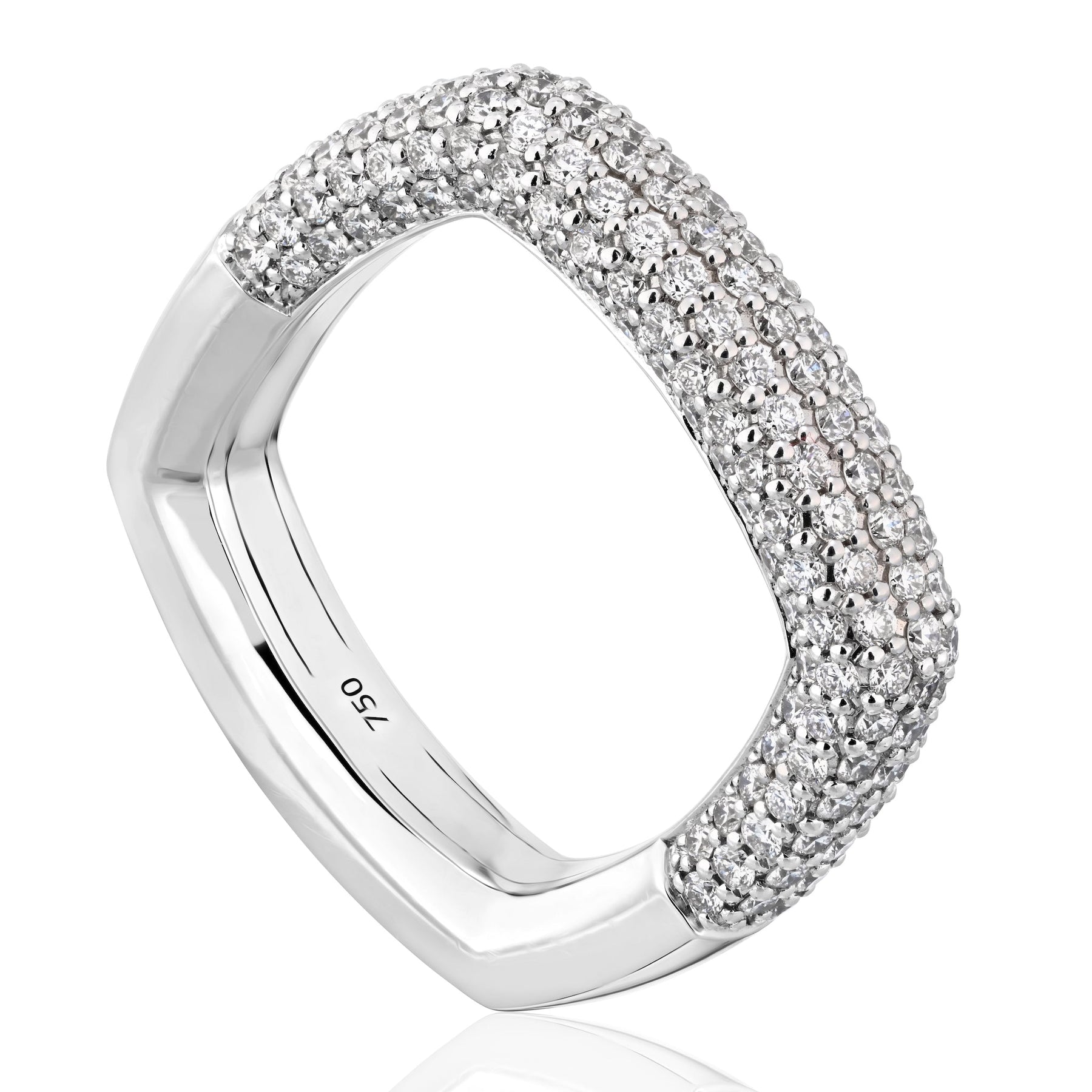 "Be Square" Elegant And Unusual Pavè Ring-Half The Way
